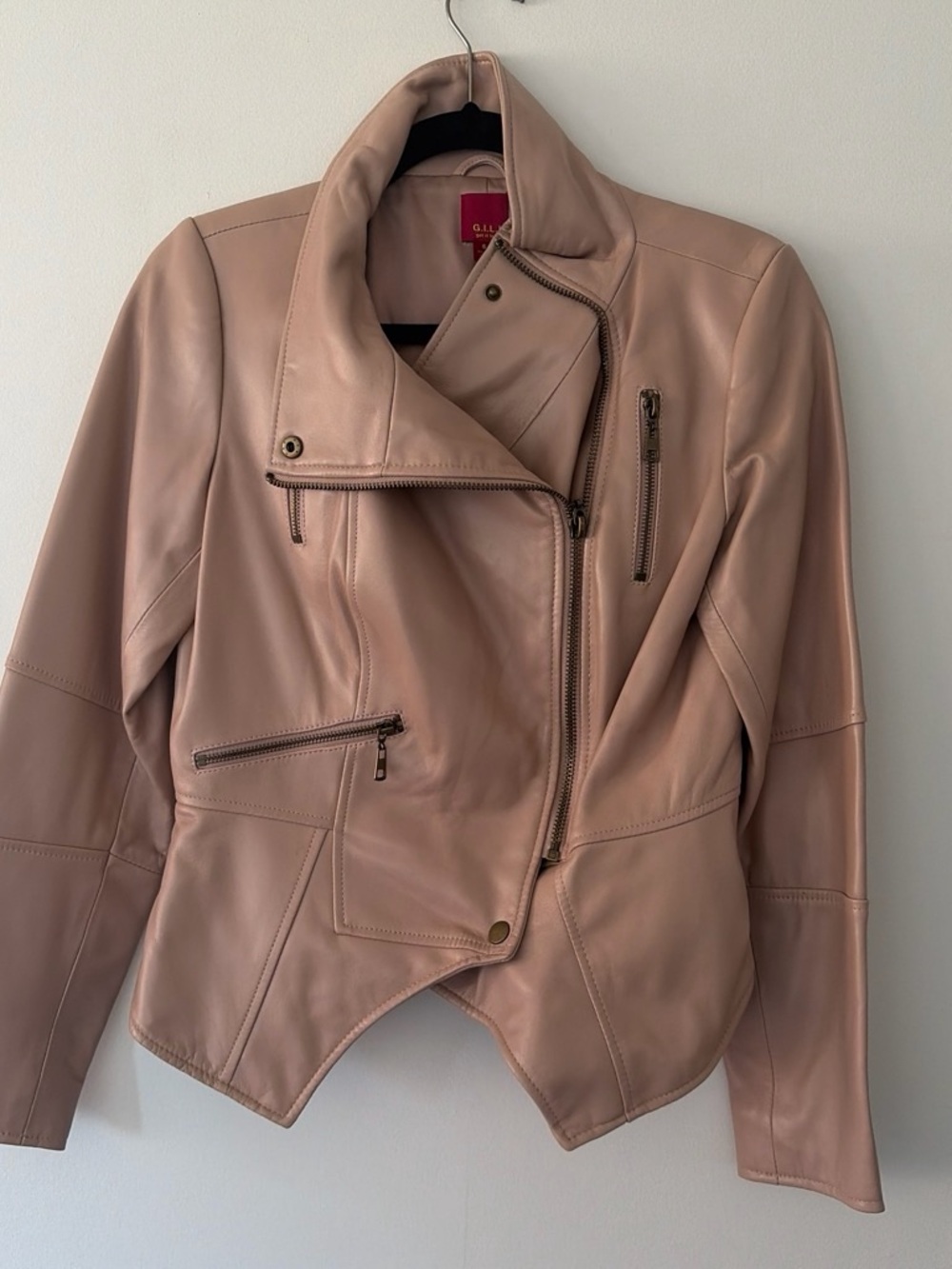 G.I.L.I. Dusty Blush Leather Moto Jacket